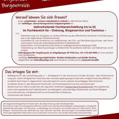 Bild vergr��ern: Stellenausschreibung stellv. Fachbereichsleitung FB IIa 2026